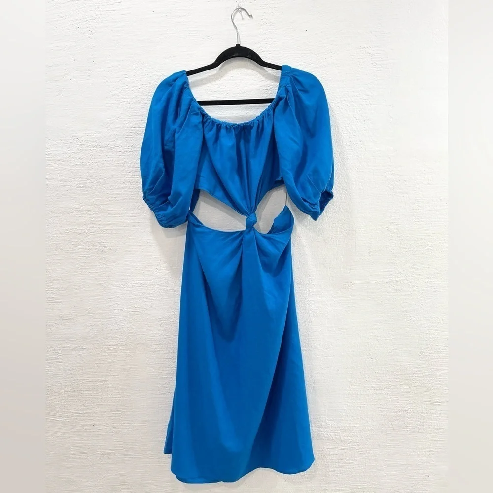 Farm Rio Blue Midi Knot Dress - Picture 2 of 6